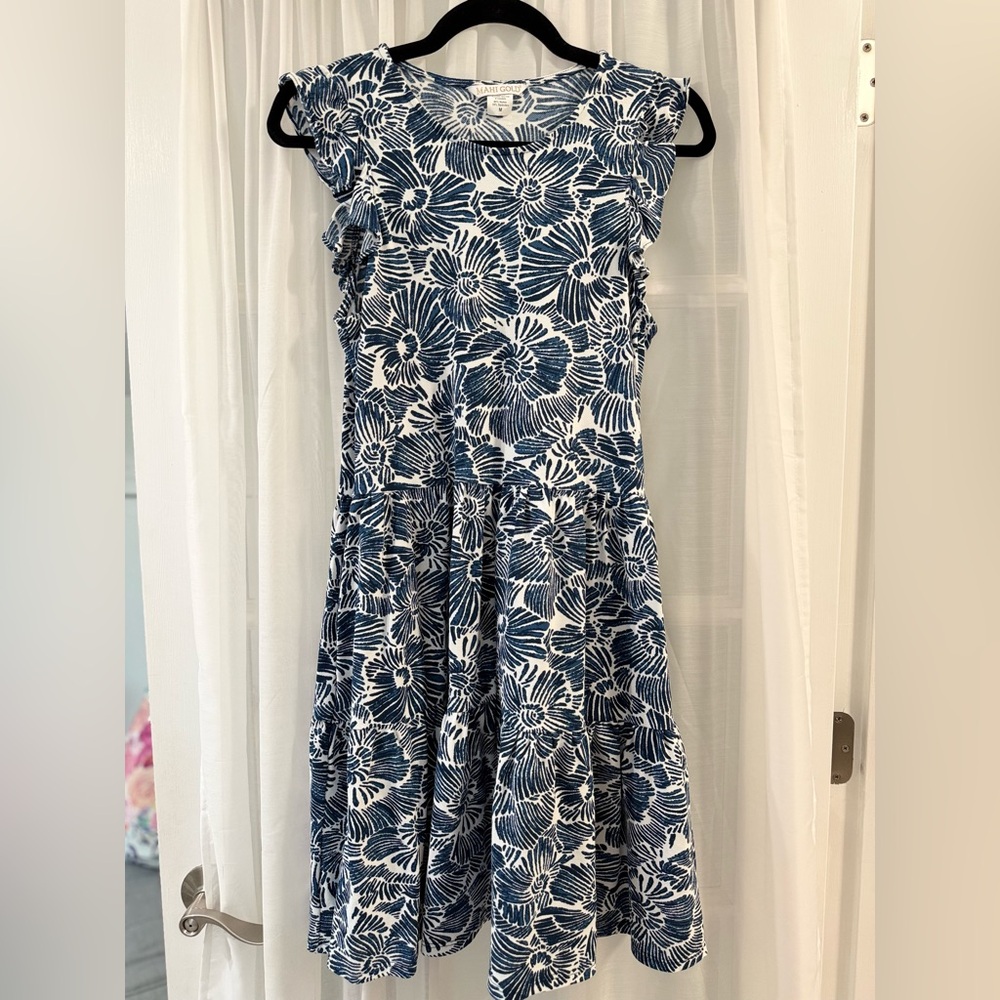 Floral Blue and White Dress